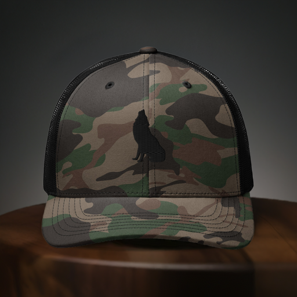 Camouflage Trucker Hat | Hauling Wolf